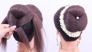 Unique amp Stylish Bun Hairstyle For Cute Looking Girls  Long Hair Style Juda Hairstyle For Girls [upl. by Remus]