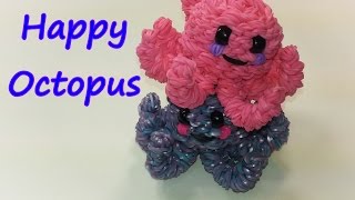 3D Happy Octopus Tutorial by feelinspiffy Rainbow Loom [upl. by Christoffer]