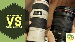 Canon 70200mm f4 IS vs Canon 135mm f2 [upl. by Rabah]