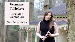 Germaine Tailleferre  Sonata for Clarinet Solo [upl. by Einahc]