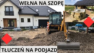 Podjazd z kostki brukowej i ocieplenie szopy wełną [upl. by Eilyah568]