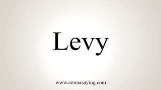 How To Pronounce Levy [upl. by Atrahc]