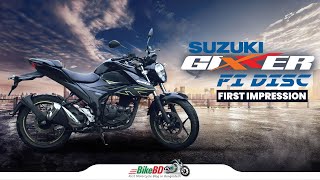 Suzuki Gixxer Fi Disc Price In Bangladesh  First Impression Review  BikeBD [upl. by Ennaear689]