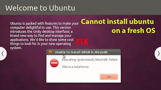 UBUNTU FIX Executing grubinstall devsda failed This is a fatal error [upl. by Brewer35]