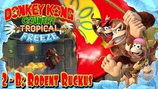 Donkey Kong Country Tropical Freeze  Part 16  quotRodent Ruckusquot 2B 100 Walkthrough [upl. by Agn654]