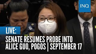 LIVE Senate resumes probe into Alice Guo Pogos  September 17 [upl. by Saidee]