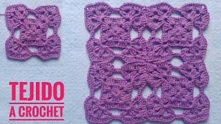 Linda Carpeta a GanchilloCómo tejer lindo tejido a CrochéHow to CrochetAula CrochêGranny Crochet [upl. by Akahs]