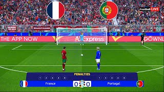 France vs Portugal  Penalty Shootout  UEFA Euro 2024  Ronaldo vs Mbappe  eFootball PES Gameplay [upl. by Brier]