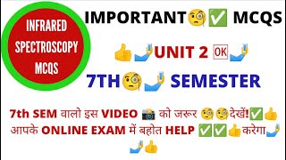 Infra red spectroscopy mcqs  IR spectroscopy mcqs  instrumental method of analysis 7th sem mcqs [upl. by Nirej]