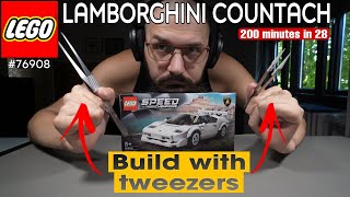 LEGO Lamborghini Countach build with tweezers  76908  Long version [upl. by Case]