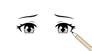 How to Draw Sad Anime or Manga Eyes [upl. by Dnalyaw]