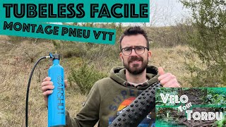 Montage pneu VTT tubeless facile AIRSHOT [upl. by Bonita844]