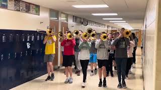 8th grade band marches through OMS [upl. by Tallia]