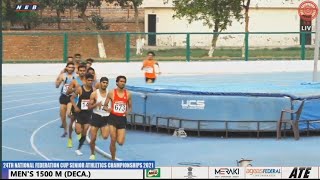 MENS 1500MT FINAL 24TH NATIONAL FEDERATION CUP SENIOR ATHLETICS CHAMPIONSHIPS 2021olympics 1500m [upl. by Elatan]