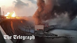 Dnipro dam hit as Russia launches strikes across Ukraine [upl. by Annayoj50]