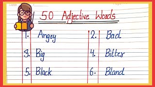 50 adjective words  list of adjective words  easy adjective words  what is adjective  adjective [upl. by Larentia]