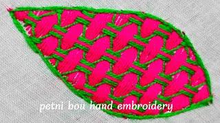 bordados a mano paso a paso 17 leaf stitch embroidery puntadas para hojas [upl. by Aurelie]