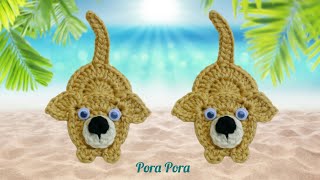 Crochet Puppy Applique I Crochet Animal Applique I Crochet Dog Applique [upl. by Aratal95]