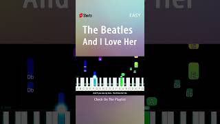 The Beatles  And I Love Her  EASY Piano TUTORIAL by Piano Fun Play shorts [upl. by Latihs]