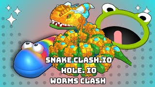 Snake ClashiO VS Worms Clash VS HOLEIO GamePlay Comparison What Game Do You Enjoy [upl. by Cecily]