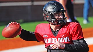 Watch Bo Nix throw 25 times at first Senior Bowl practice [upl. by Benisch]