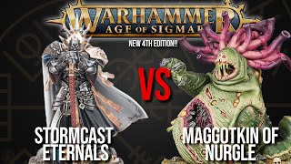 Stormcast Eternals Vs Maggotkin of Nurgle  Warhammer AoS 4th Edition [upl. by Lytton]