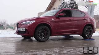 ALFA ROMEO STELVIO QV 4X4 test on rollers  CarCaine [upl. by Elumas332]