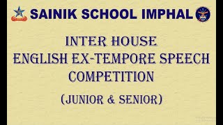 Interhouse English Extempore Speech Competition junior 202425 [upl. by Selene90]