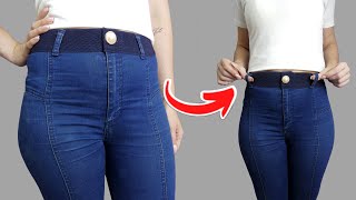 Sewing trick to increase the waist of jeans using a simple method [upl. by Nennahs300]