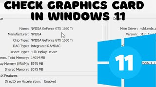 How To Check The Graphics Card In Windows 11 [upl. by Radley365]