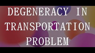 Degeneracy in Transportation Problem Malayalam [upl. by Bellda]