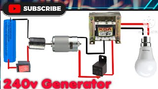 मोटर से छोटा जनरेटर कैसे बनाते हैं।How To Make 240v Generator With DC Motor [upl. by Arikaahs]