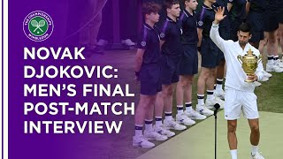 Novak Djokovic Champions PostMatch Interview  Wimbledon 2021 [upl. by Haridan]