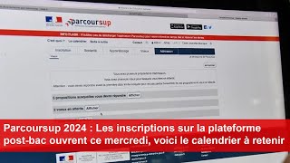 Parcoursup 2024  Les inscriptions sur la plateforme postbac ouvrent ce mercredi [upl. by Akinot]