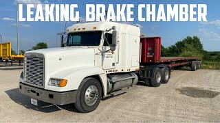 Trailer Down Leaking Brake Chamber Owner Operator Trucking [upl. by Ojybbob660]