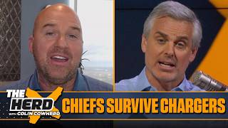 Chiefs survive Chargers Bills too dependent on Allen Belichick to coach CFB  THE HERD [upl. by Ela]