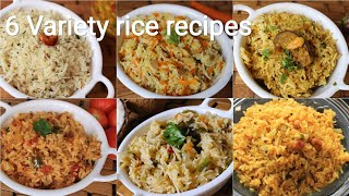 6 Variety rice recipes  Lunch box recipes  Variety rice  Rice recipes  Lunch recipes [upl. by Dorrie]