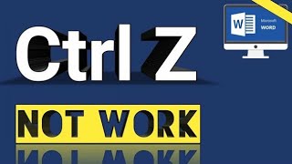 Ctrl  Z Not Working  How To Solve Ctrl Z Not Work  MS WORD [upl. by Llatsyrk]