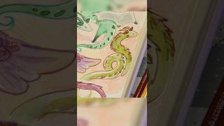 a long dragon for today sketchbookpage watercolor drawing sketching [upl. by Albright]