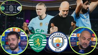 Sporting vs Manchester City 41 Post Match Analysis UCL  Bernardo Silva and Pep Guardiola Reactions [upl. by Awra]