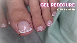 How to do a professional pedicure The perfect french pedicure tutorial Gel polish nail design [upl. by Palmira]