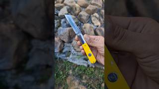 BearampSon Yellow Delrin Large Sheepfoot Barlow edc blade handmadeshortsknivesknife bushcraft [upl. by Uah266]