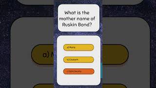 Multiple choice question on Ruskin Bond part 1  indianwriter englishliterature ruskinbond mcqs [upl. by Marchall]