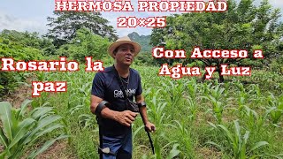 🔴VENDIDA🔴BONITA PROPIEDAD 20×25 CON ACCESO A AGUA Y LUZ EN EL ROSARIO LA PAZ 😱💵 [upl. by Bilski]