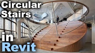 Circular Stair  Auditorium in Revit Tutorial [upl. by Dedric]