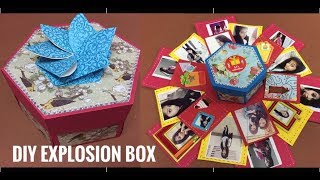 How to make explosion box  Hexagon explosion box [upl. by Ecital405]