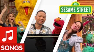 Sesame Street Celebrity Songs Compilation with Elmo and Friends [upl. by Adelia442]