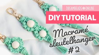 Macramé sleutelhanger met kralen 2  DIY sleutelhanger maken ★ Dreambeads Online [upl. by Lennon]