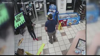 Marine stops gas station armed robbery in Yuma by disarming suspect [upl. by Irtimid]