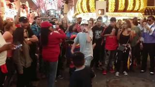 Dylan Jacob bustin out the freestyle rhymes on Fremont St Las Vegas DylanJacobMusic [upl. by Buine]